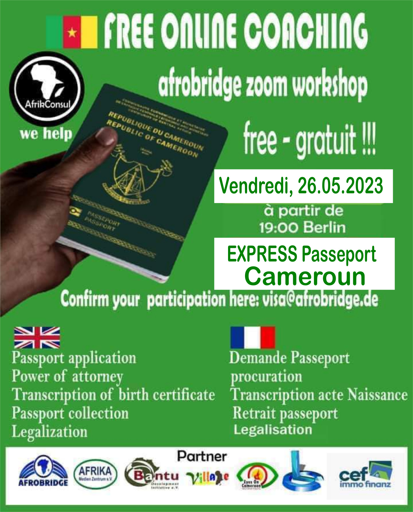 New Cameroonian Passport Nouveau Passeport Camerounais Afrobridge 3338